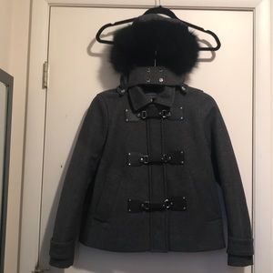 Wool Jacket with Fox Hood